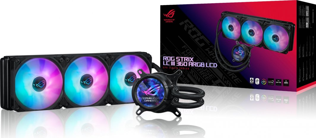 Ftohës Asus ROG Strix LC III 360 ARGB LCD (90RC00W1-M0UAY0), i zi