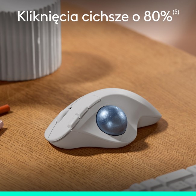 Maus wireless Logitech ERGO M575S, trackball, ergonomik, i bardhë