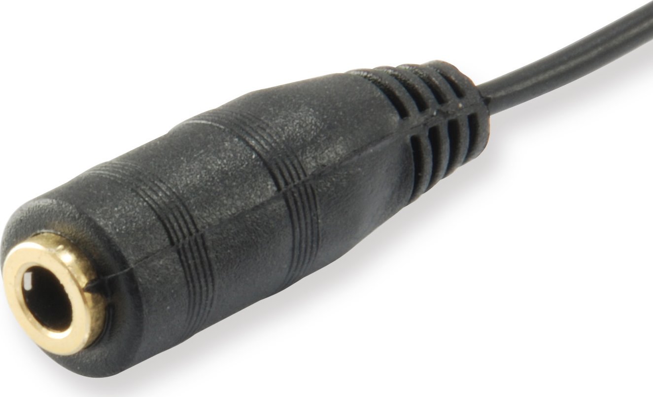 Kabllo ndarëse audio Equip Y, 3.5mm, 1x femër në 2x mashkull, e zezë