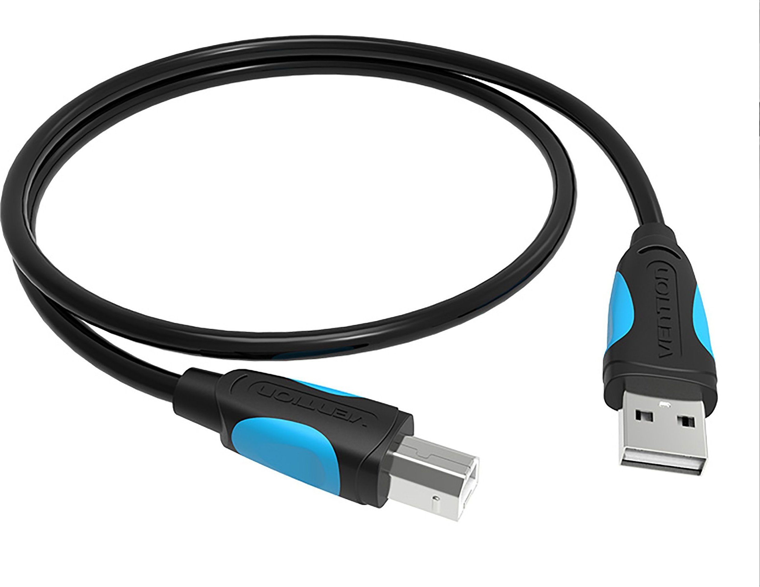 Kabllo printeri Vention USB A në USB B, 2m, USB 2.0, i zi