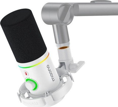 Mikrofon dinamik Maono PD200X, USB C dhe XLR, RGB, i bardhë