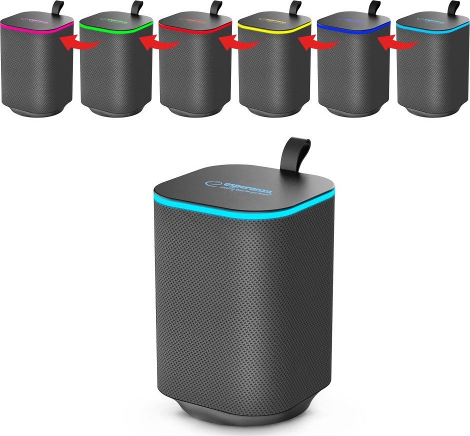 Kufje wireless Bluetooth Esperanza SAKARA EP155, RGB LED, radio FM, e zezë