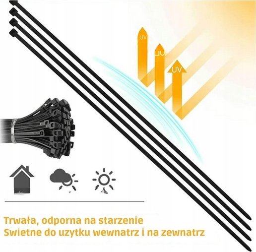 Lidhëse kabllosh plastike, 2.5x200 mm, set 100 copë, të zeza