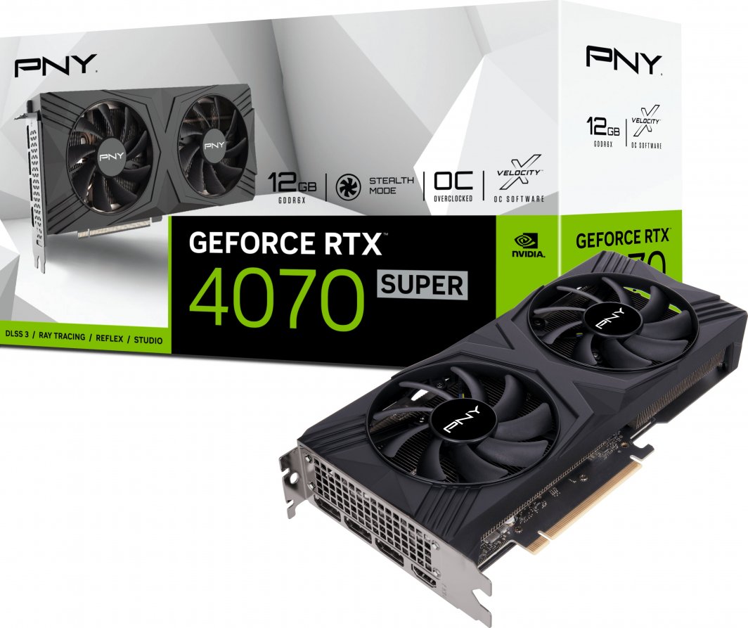 Kartelë grafike PNY GeForce RTX 4070 SUPER Verto OC Dual Fan 12GB GDDR6X