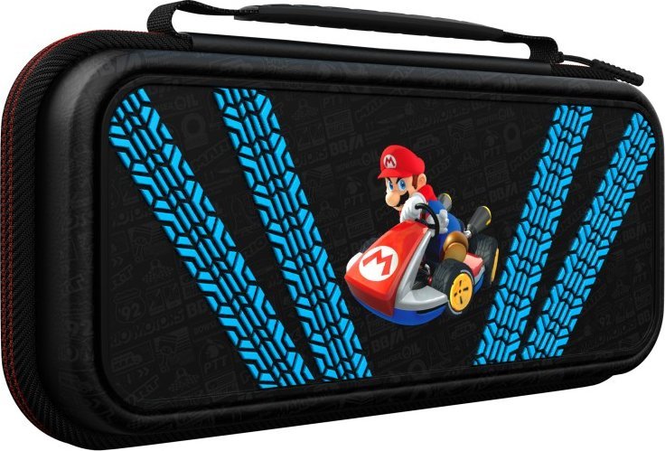 Kuti udhëtimi PDP Travel Case Plus Glow Kart Drift, për Nintendo Switch, me dritë në errësirë, blu e zezë
