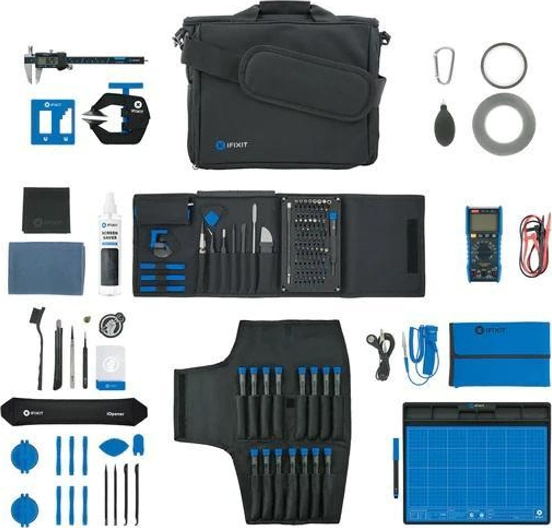 Set veglash iFixit Repair Business Toolkit 2023, komplet profesional, me çantë shpine, shumëngjyrësh
