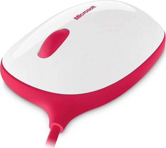 Maus Microsoft Express, me kabllo, USB, i bardhë dhe i kuq