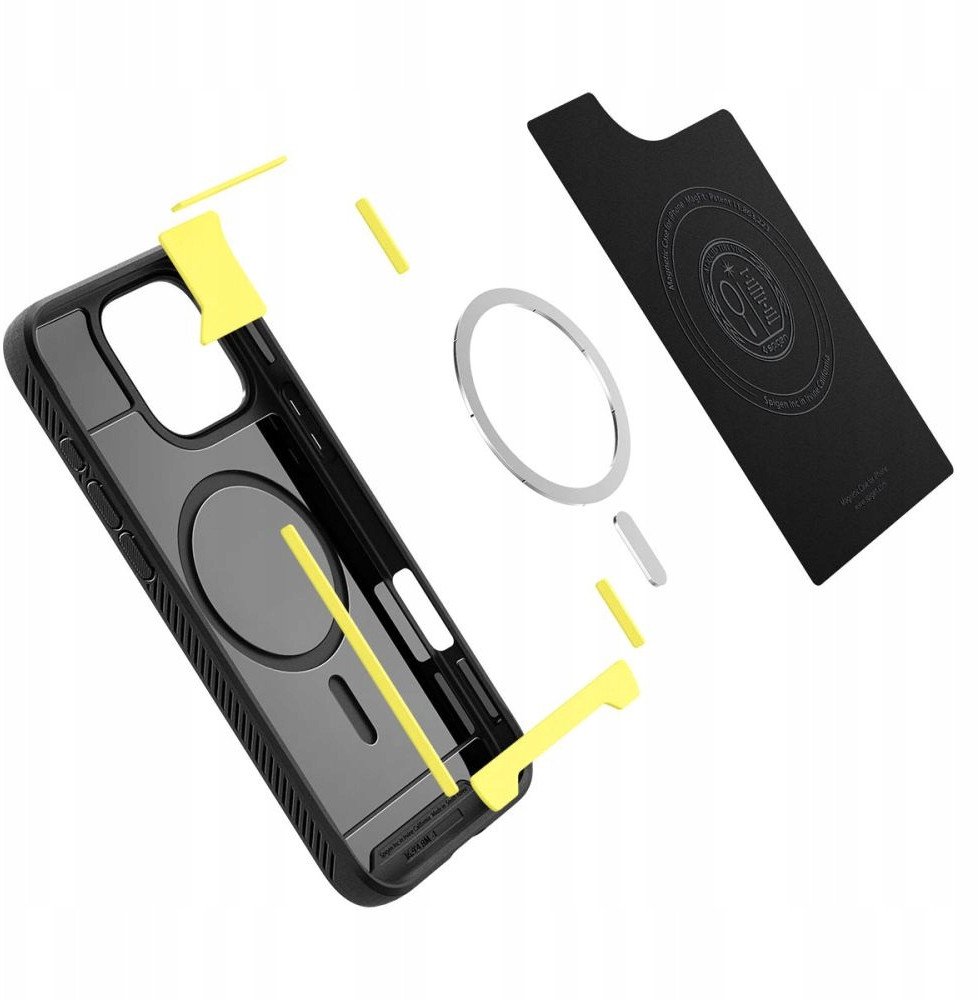 Këllëf telefoni Spigen Rugged Armor MagSafe, për iPhone 17 Pro Max, mat, i zi