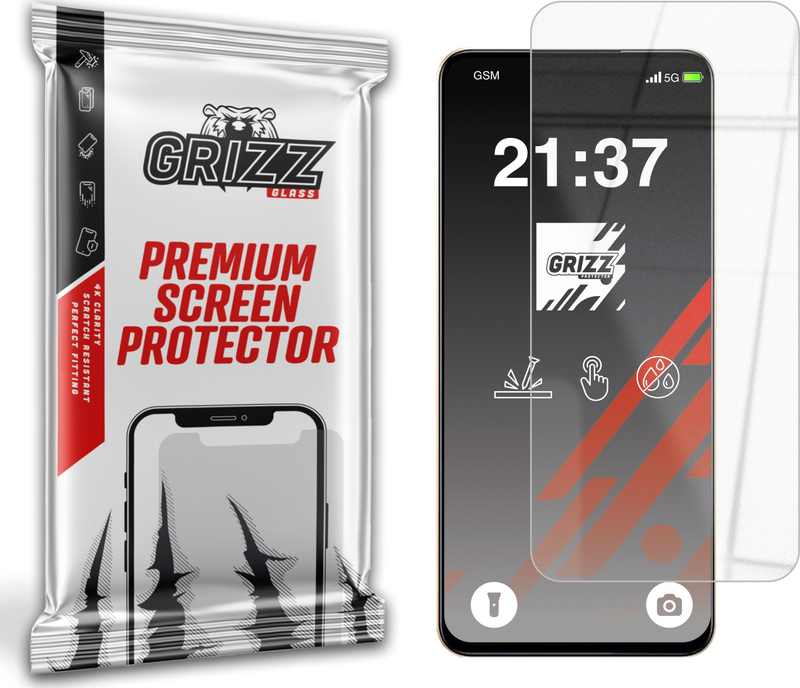 Xham mbrojtës Grizz Hybrid 9H për Realme P3x, fleksibël, transparent