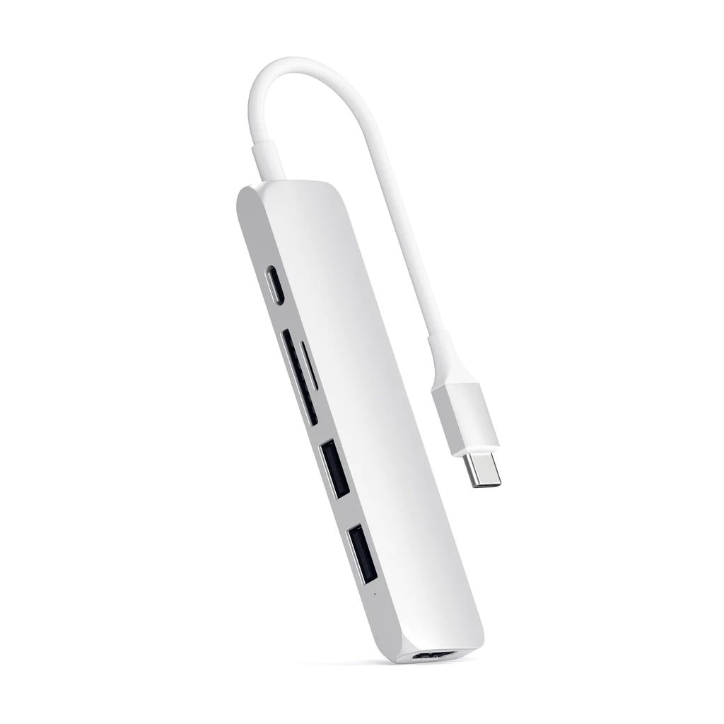 Përshtatës Satechi Multimedia USB-C Slim V2, i argjendtë