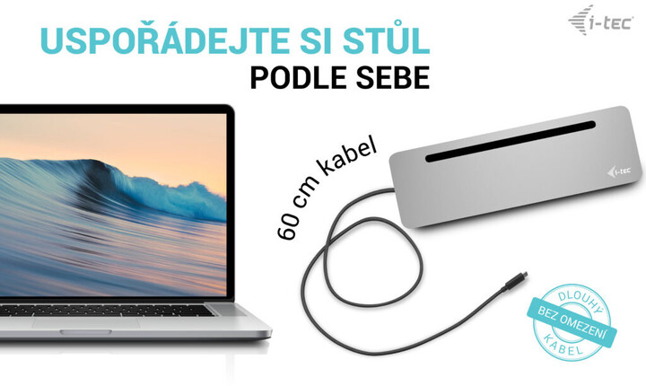 Docking Station i-tec USB-C Metal Ergonomic, 3x 4K Display, PD 100W + i-tec Universal Charger 100 W