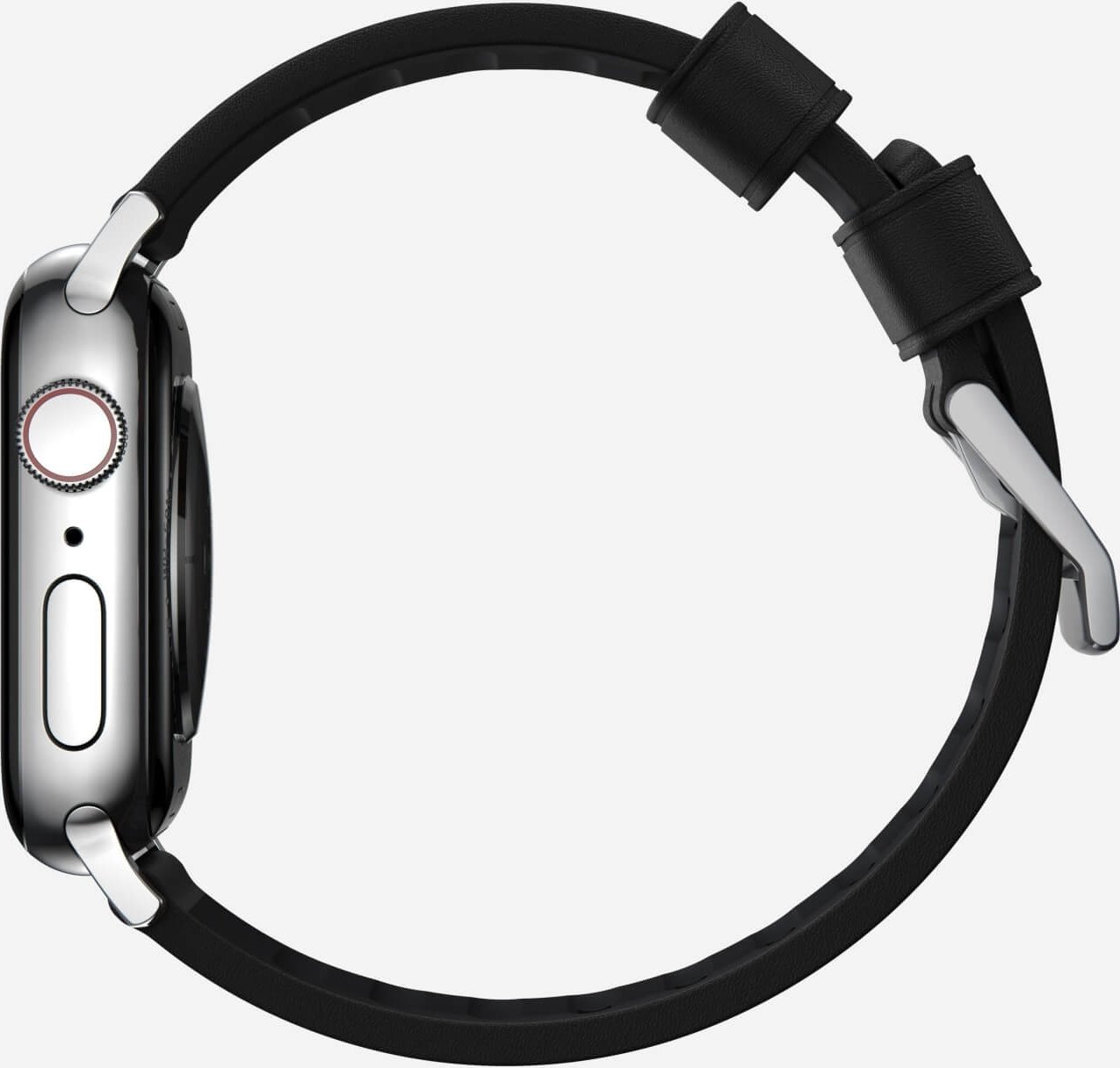 Rrip për Apple Watch Active Band Pro, 46mm 49mm, lëkurë sportive, argjend e zi