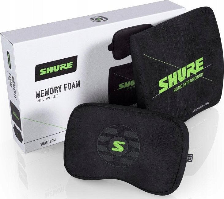 Set jastëkësh memory foam Noblechairs Shure Edition, për karrige gaming, i zi