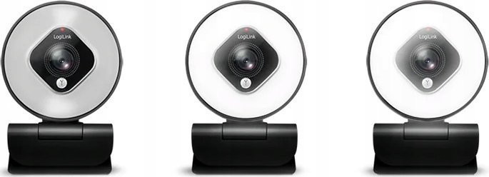 Веб-камера LogiLink UA0384, Full HD 1080p, со кружно осветлување, црно-бела