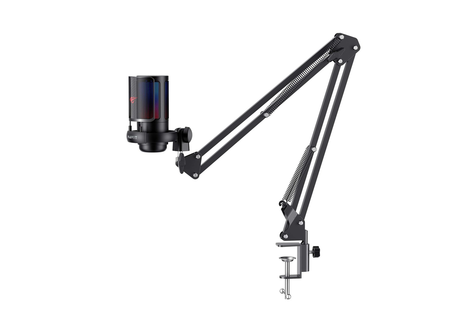 Mikrofon Havit Casual MjLbA54fSB, USB, RGB, i zi