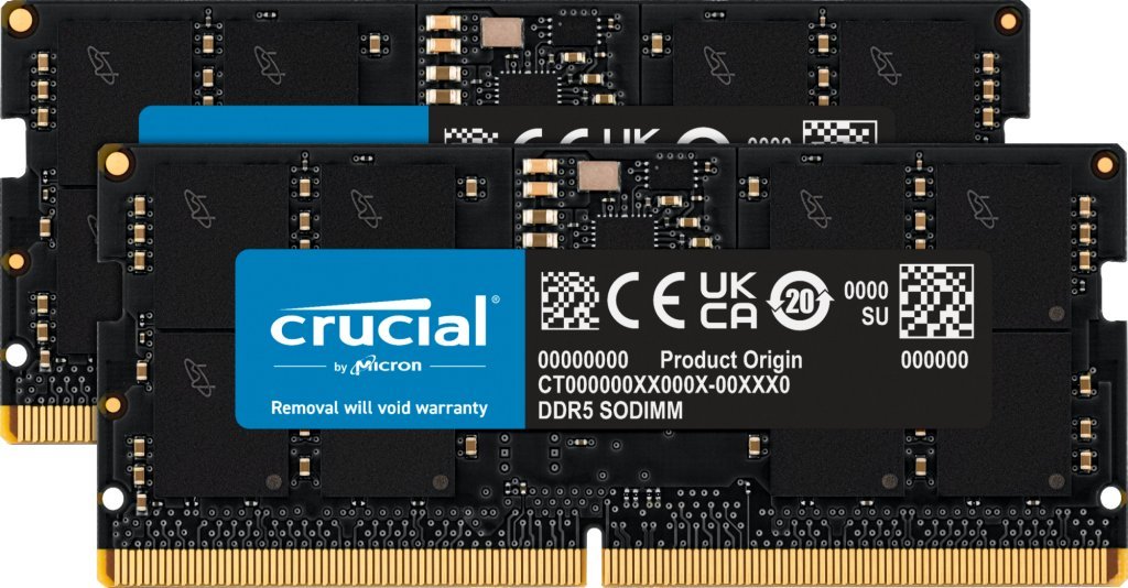 Memorie RAM për laptop Crucial SODIMM CT2K16G56C46S5, DDR5, 32GB, 5600MHz