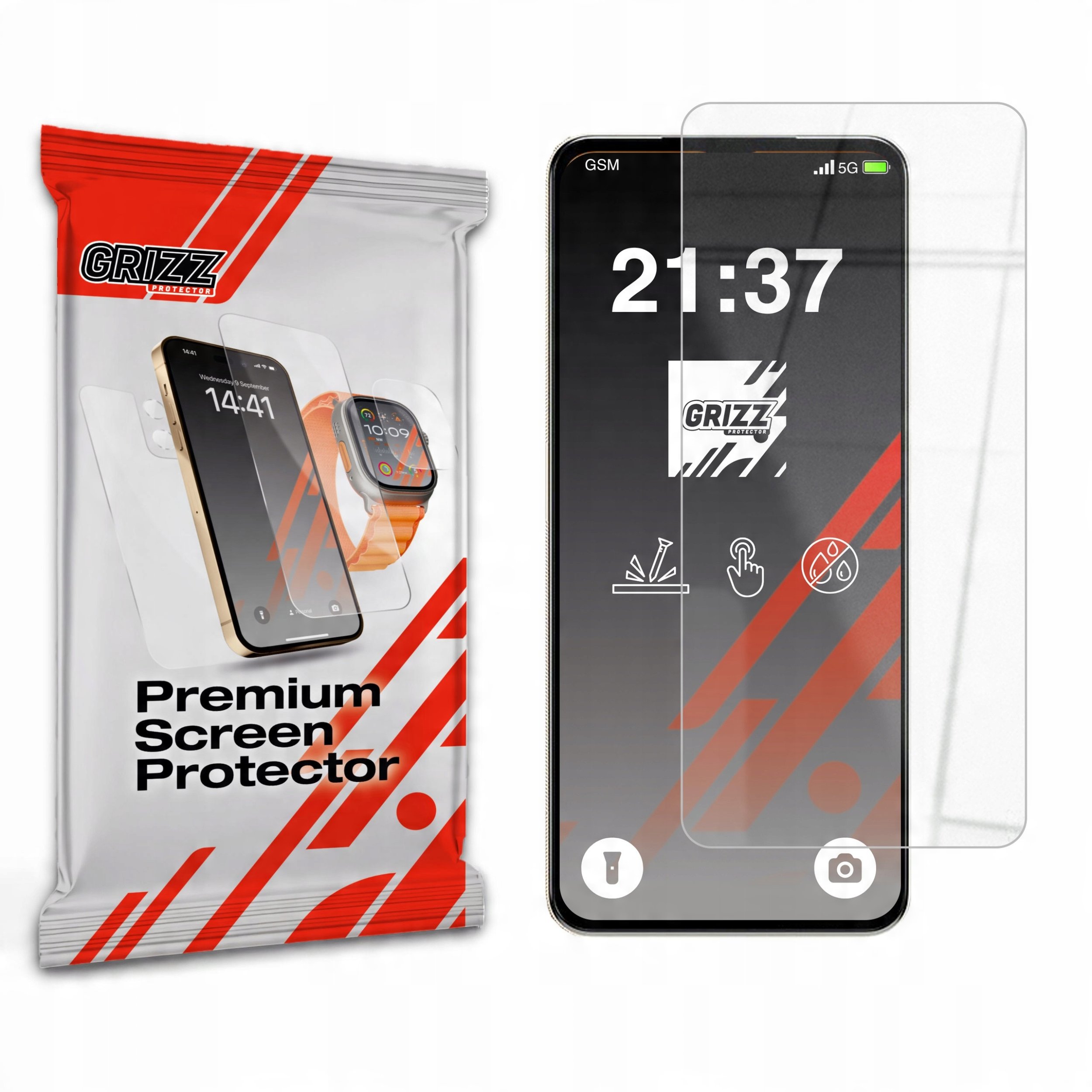 Xham mbrojtës Grizz HybridGlass 9H për Xiaomi Poco C71, hibrid, transparents