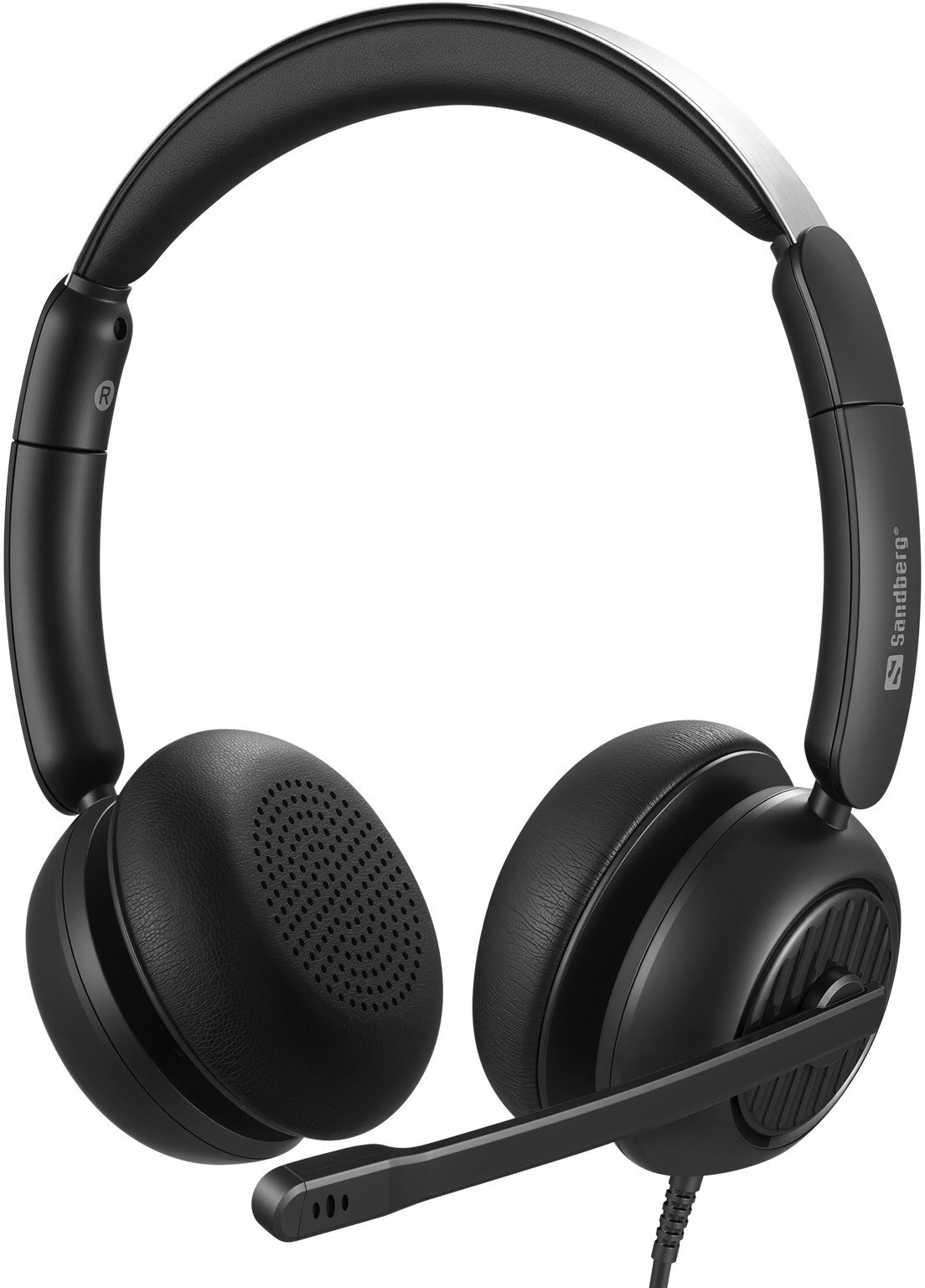 Kufje Sandberg 3in1 Office Headset Pro ENC, me mikrofon, lidhje 3.5mm USB A USB C, e zezë