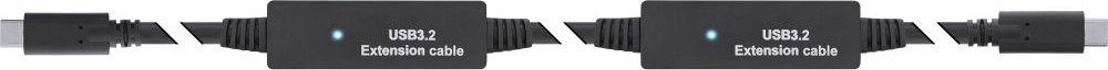 Активен кабел USB InLine USB 3.2 Gen1, USB C во USB C, 15m, црн