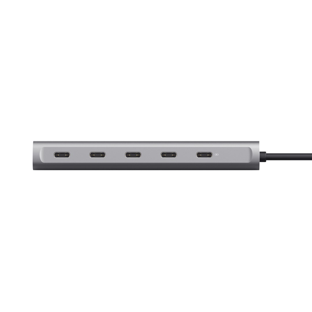 Qendër USB-C Halyx, 5 porte, 100W PD, e argjendtë