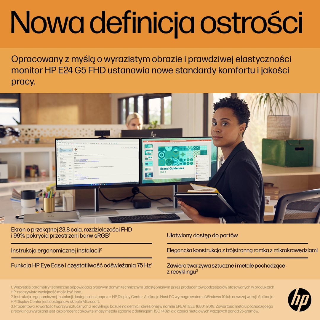 Monitor HP E-Series E24, 23.8", 1920 x 1080, Full HD, 75 Hz, i hirtë