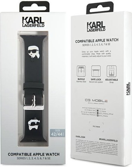 Rrip ore Karl Lagerfeld Apple Watch, Rubber NFT Karl & Choupette, 42/44/45mm dhe Ultra, i zi