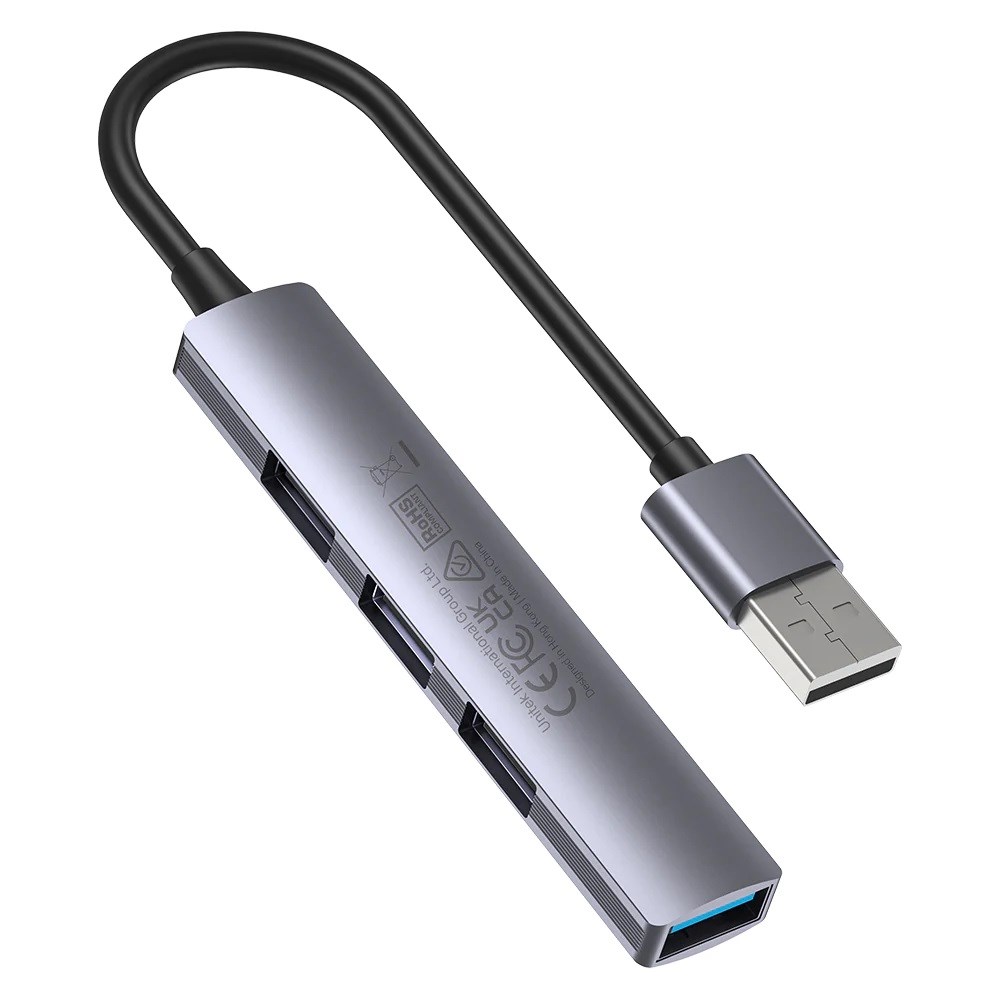 USB Hub Unitek Y-2178, 4x USB 2.0, i argjendtë