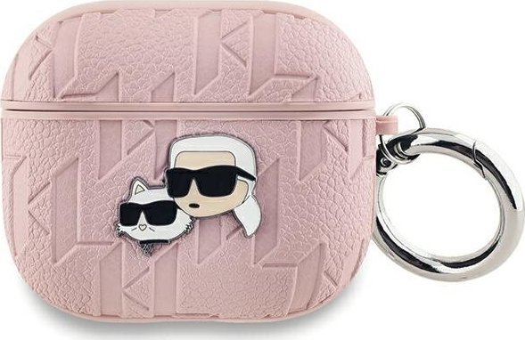 Mbulesë Karl Lagerfeld Monogram Karl & Choupette, për AirPods 3, rozë