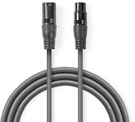 Kabllo DMX Nedis OnStage, XLR 3 pin mashkull në femër, 1.5 m, gri