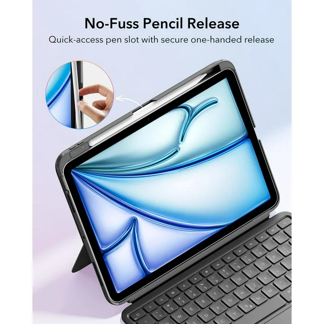 Mbrojtëse me tastierë ESR Flex për iPad (10th gen)/ iPad (A16), e hirtë errët