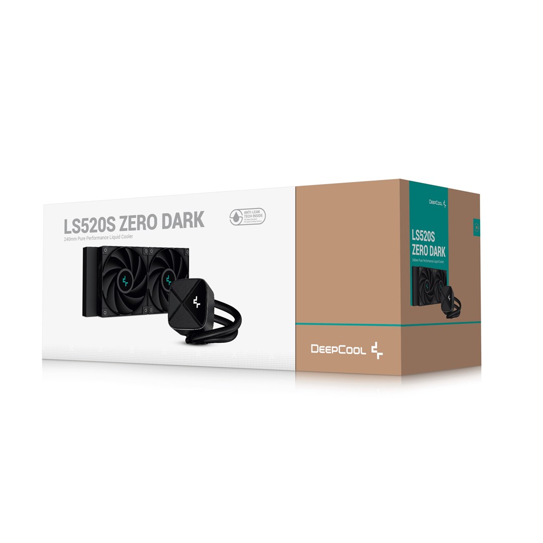 Ftohës me ujë Deepcool LS520S ZERO DARK, 240 mm, 3100 RPM, i zi