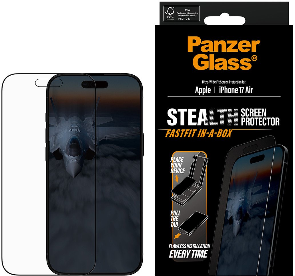 Mbrojtës ekrani PanzerGlass Stealth për iPhone Air, Ultra Wide Fit, FASTFIT