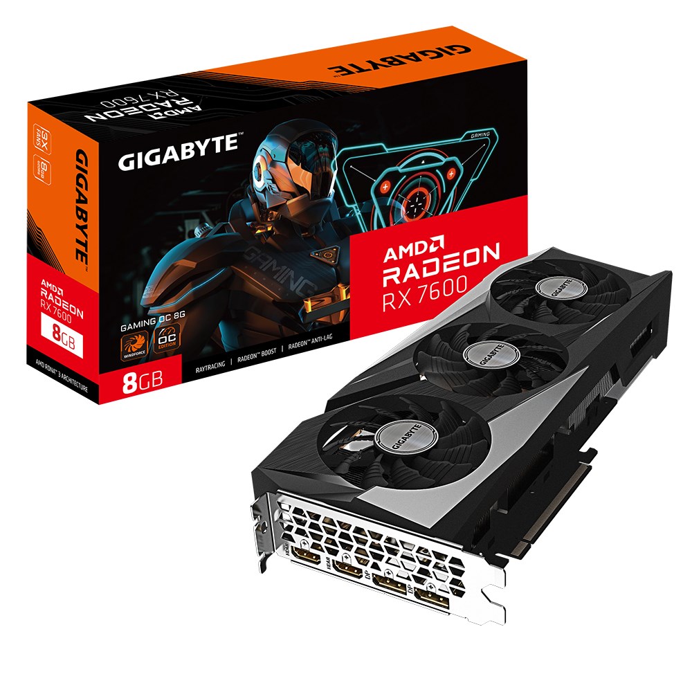 Kartë grafike GIGABYTE Gaming AMD Radeon RX 7600, OC, 8 GB GDDR6
