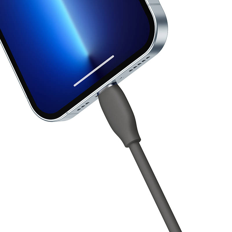 Kabllo USB Baseus Jelly Liquid Silica Gel, USB C në Lightning, 1.2m, e zezë