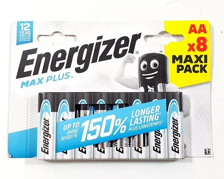 Bateri alkaline Energizer Max Plus AA, paketim 8 copë