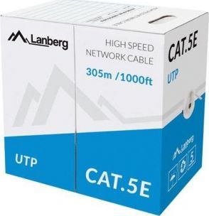 Kabllo Lanberg UTP Cat.5E CCA LCU5-10CC-0305-B-LCU5-10CC-0305-B, 305m, e kaltër