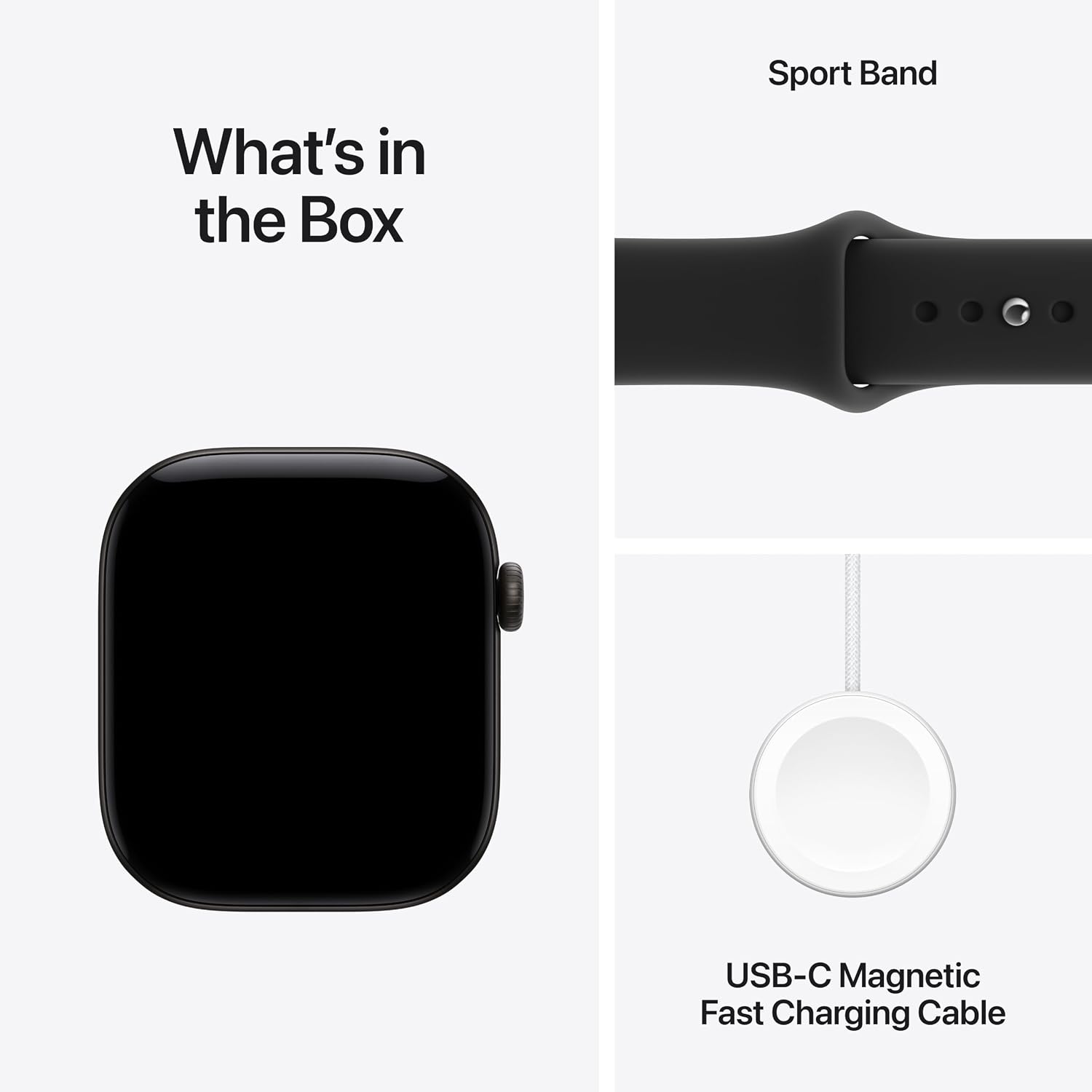 Apple Watch S12 GPS 46mm Black Aluminium Case with Black Sport Band, S/M