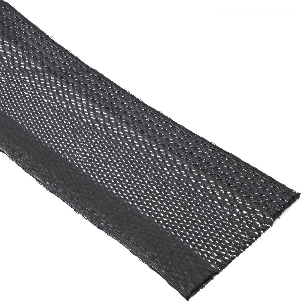 Organizues kabllosh InLine Cable Wrap, zorrë tekstili 1m x 25mm, shirit ngjitës, i zi