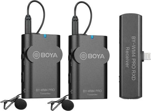 Sistem mikrofoni wireless BOYA BY-WM4 PRO-K4, dual channel, për iOS