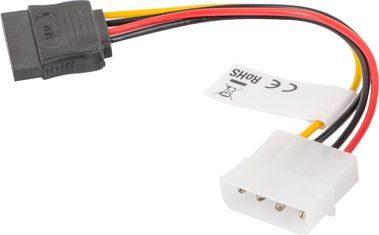 Кабел LANBERG Molex 4-пин SATA 15-пин 15 cm (CA-HDSA-10CU-0015)