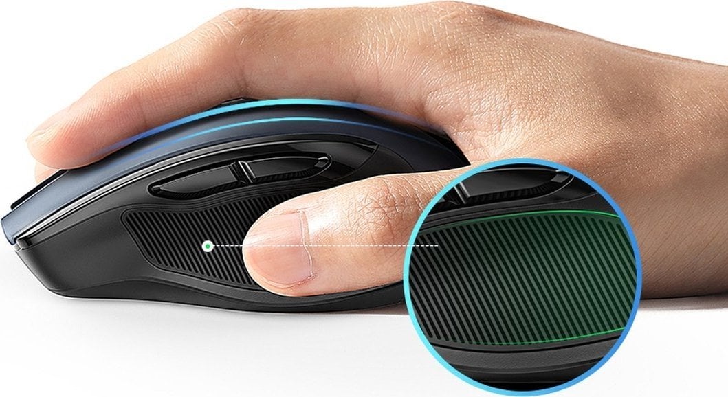 Maus pa tel UGREEN, Bluetooth dhe 2.4GHz, 4000DPI, 6 butona, i zi