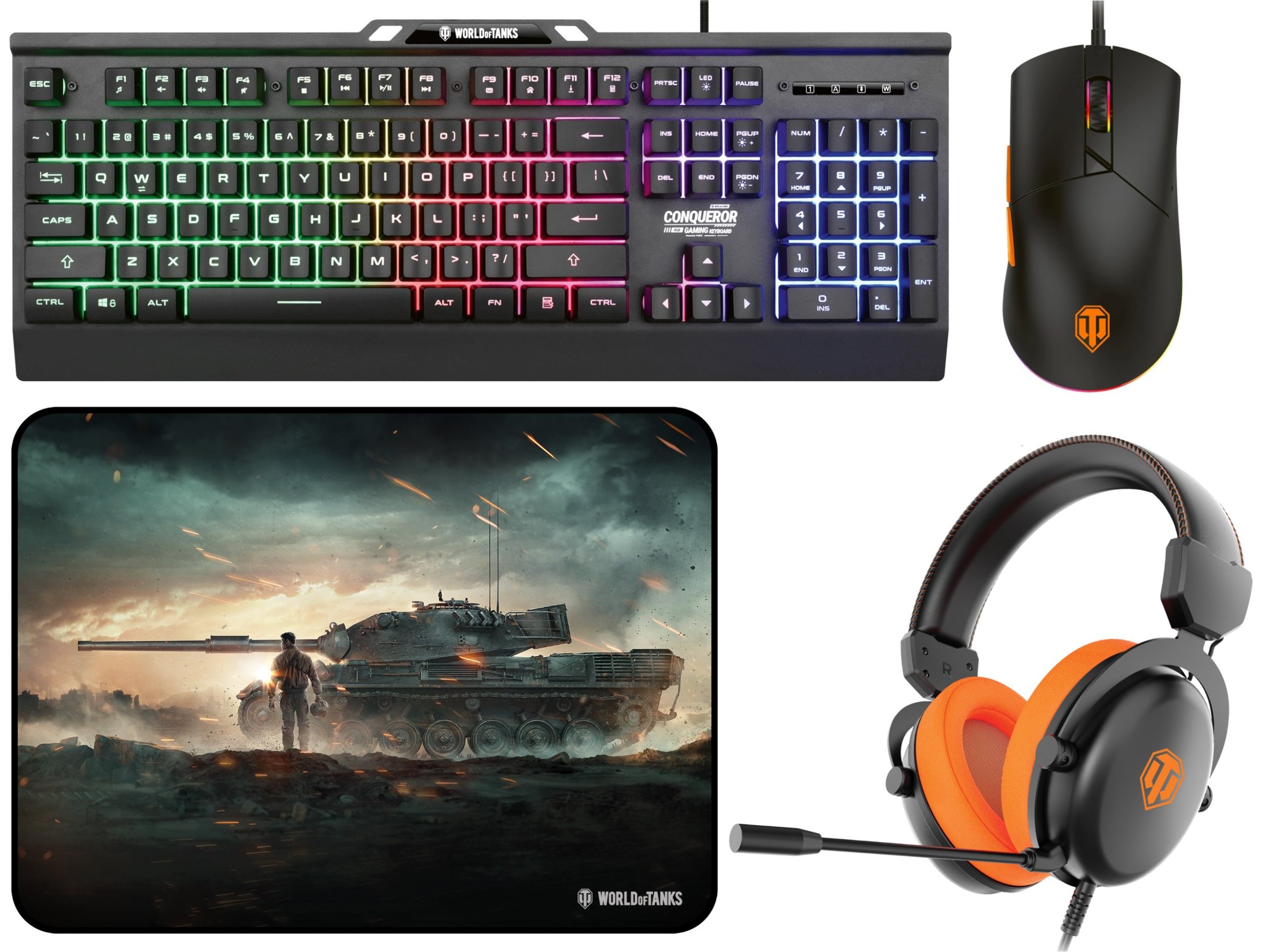 Set gaming Yenkee WoT Maxi, tastierë maus kufje mouse pad, i zi