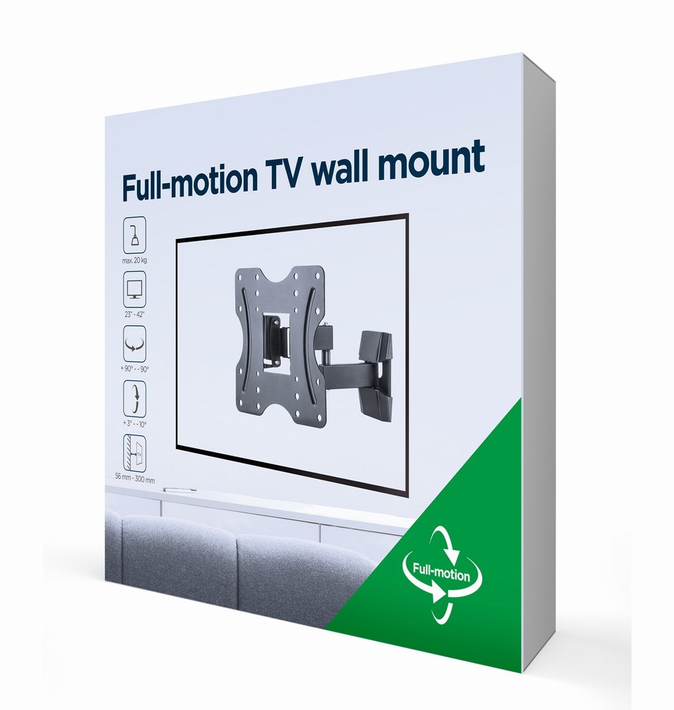 Mbajtëse muri për TV Gembird WM-42ST-01, 23"-42", e zezë