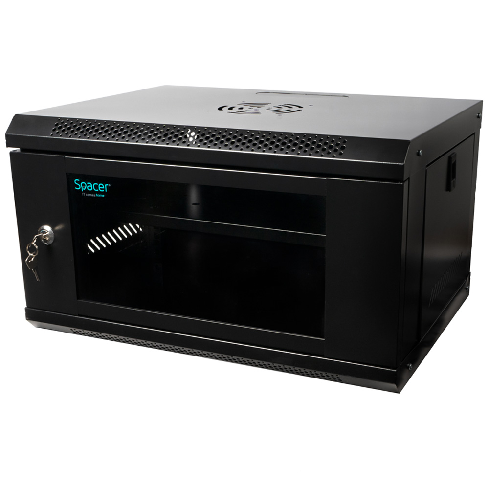Kabinet rrjeti muror Spacer SPCW 6U, 19", 500x400mm, i zi