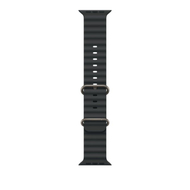 Apple Watch 49mm Band, Black Ocean Band, Natural Titanium Finish