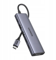 HUB USB C Ugreen CM511, 6 porte, 4K DisplayPort, PD 100W, gri