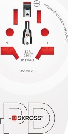 Përshtatës udhëtimi Skross World to EU USB C20PD, prizë universale në EU, USB C PD, i bardhë