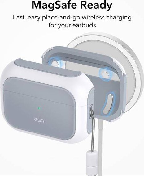 Etui për kufje ESR Orbit HaloLock MagSafe, për AirPods Pro 1/2, i bardhë