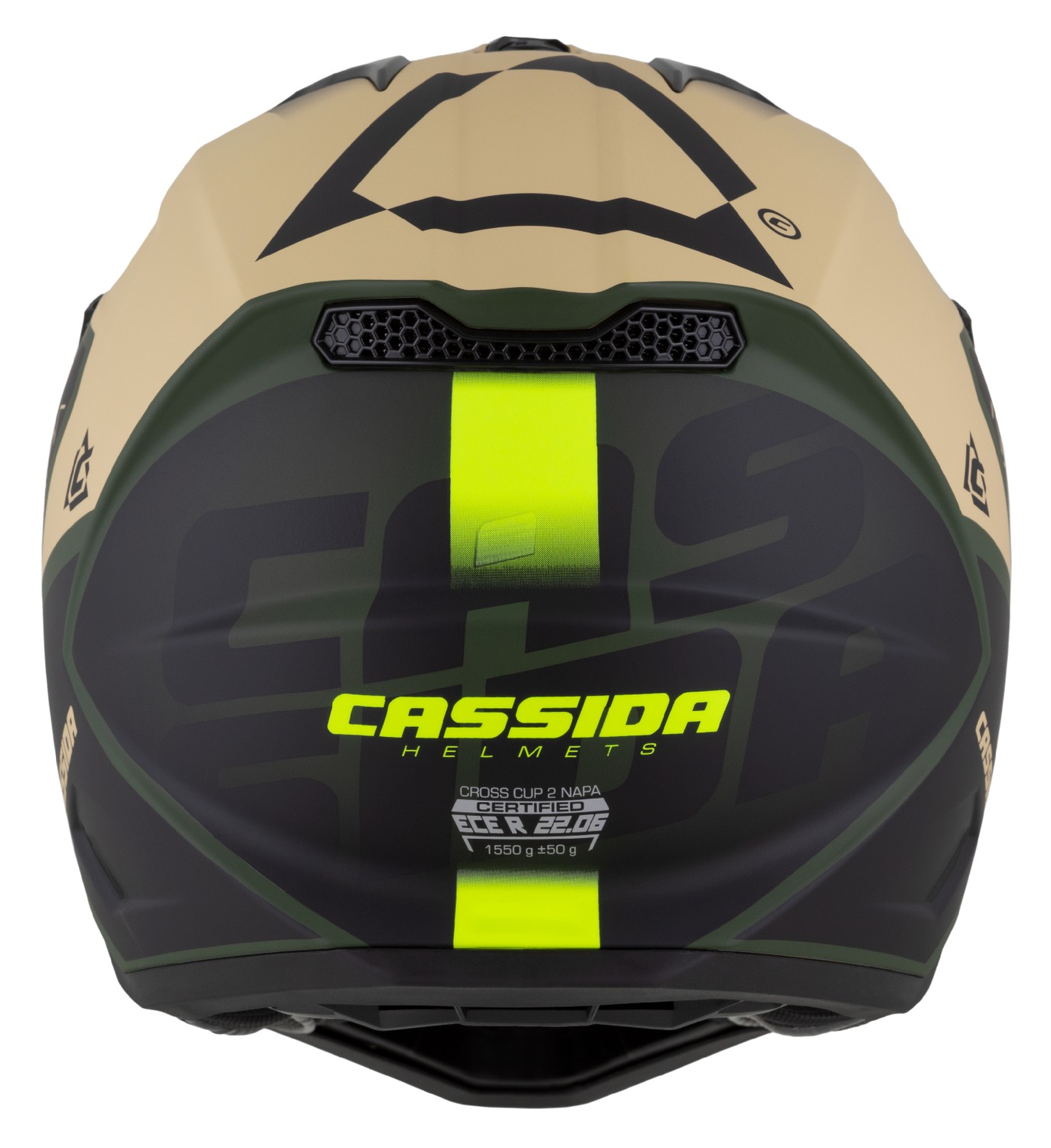 Helmetë moto CASSIDA Cross Cup 2 Napa, ECE 22.06, rreth 1550g, shumëngjyrëshe mat