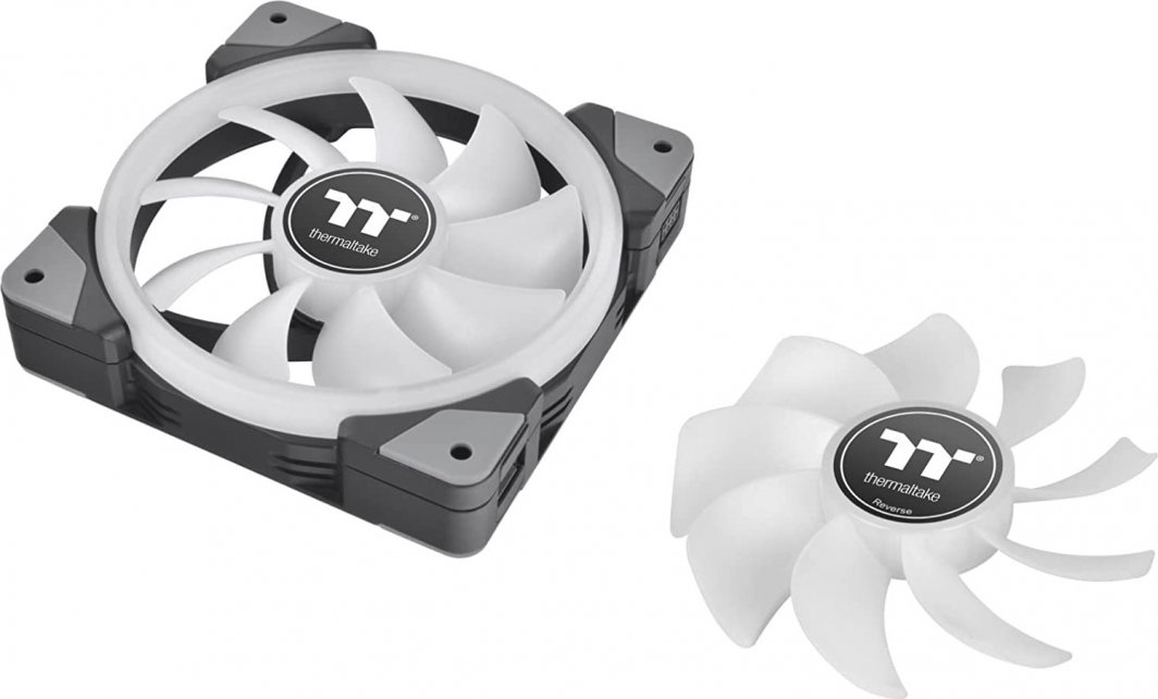 Ventilatorë PC Thermaltake SWAFAN 12 RGB, set 3 copë me hub, 120mm, të zinj